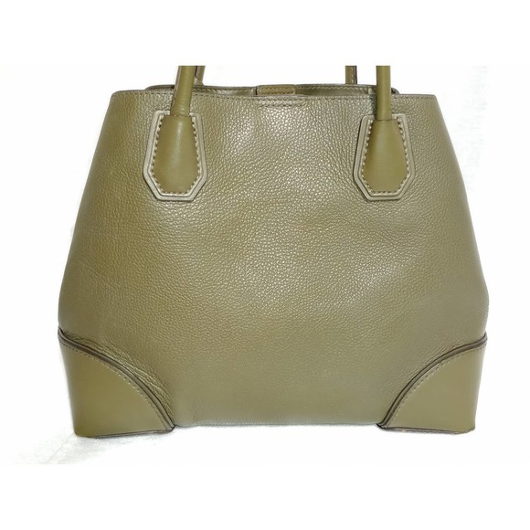 Michael KORS olive green pebble leather Purse Mercer Gallery Tote - Picture 4 of 9